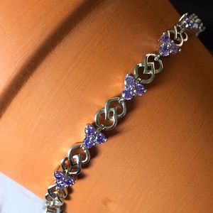 Amethyst & Silver Tennis Bracelet